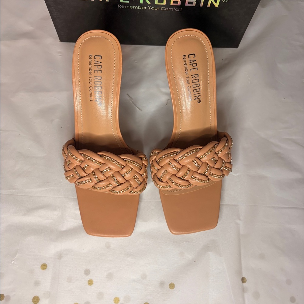 Cape Robbin Camel Braided Mules